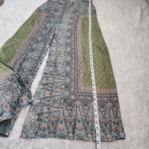 Free People Britt Printed Playsuit Jumpsuit Romper Silky Wide Leg Size 4 - Picture 12 of 16